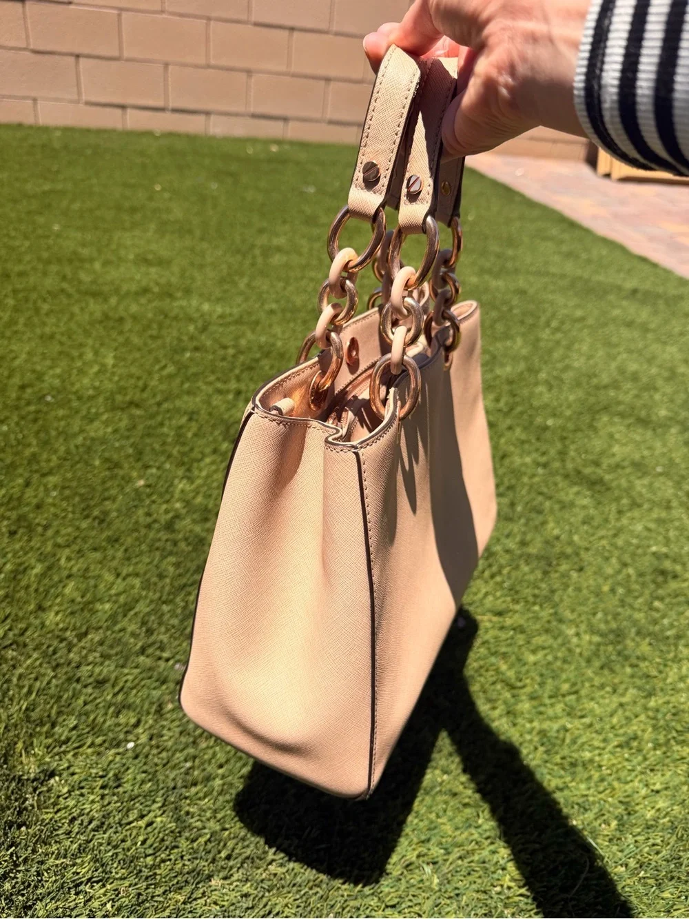 Michael Kors Champagne Chain-Handle Tote Bag